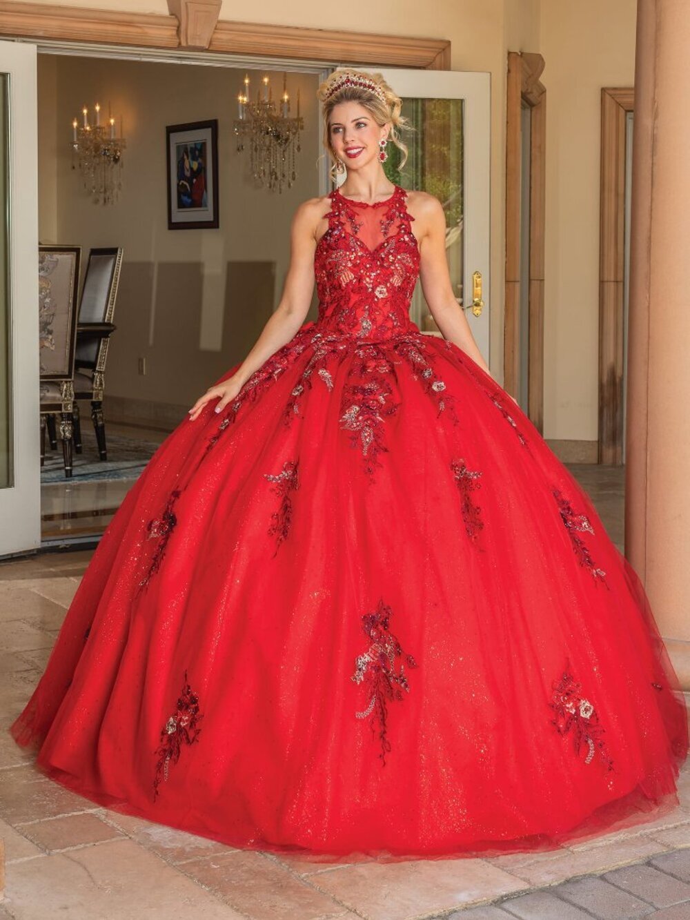 NEW RED Evening Gown Floor Length Formal Elegant Stunning 1761